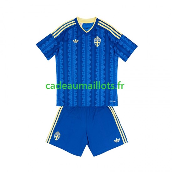 Suède Maillot avec flocage Extérieur Coupe du Monde 2026 ,Tenue Enfant MC