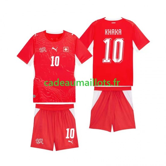 Suisse Maillot avec flocage Granit Xhaka 10 Domicile Coupe du Monde 2026 ,Tenue Enfant MC
