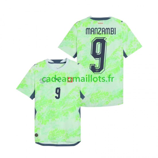 Suisse Maillot avec flocage Johan Manzambi 9 Extérieur Coupe du Monde 2026 ,Homme MC