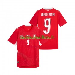 Suisse Maillot avec flocage Johan Manzambi 9 Domicile Coupe du Monde 2026 ,Homme MC