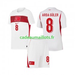 Turquie Maillot avec flocage Arda Guler 8 Extérieur Coupe du Monde 2026 ,Tenue Enfant MC
