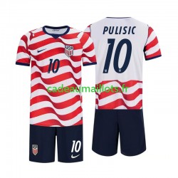 États-Unis Maillot avec flocage Christian Pulisic 10 Domicile Coupe du Monde 2026 ,Tenue Enfant MC