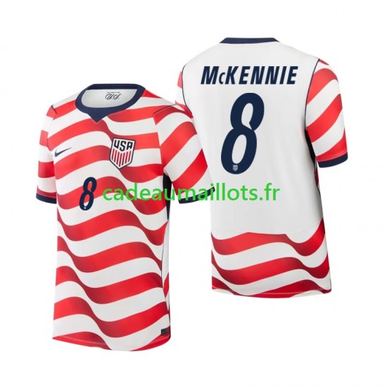 États-Unis Maillot avec flocage Weston McKennie 8 Domicile Coupe du Monde 2026 ,Homme MC