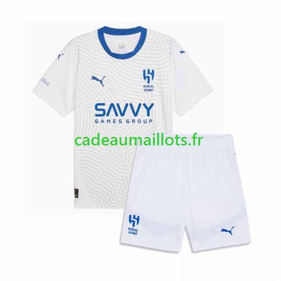 Maillot avec flocage Al-Hilal Extérieur 2024-2025 ,Tenue Enfant MC