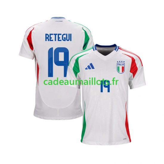 Italie Maillot avec flocage Mateo Retegui 19 Extérieur 2024 ,Homme MC