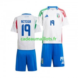 Italie Maillot avec flocage Mateo Retegui 19 Extérieur 2024 ,Tenue Enfant MC
