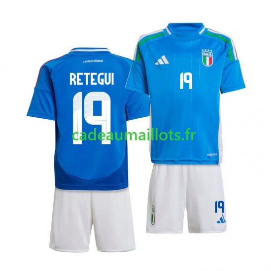 Italie Maillot avec flocage Mateo Retegui 19 Domicile 2024 ,Tenue Enfant MC