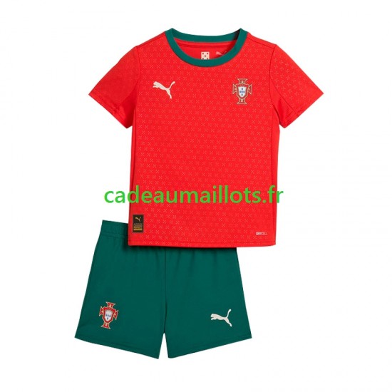 Portugal Maillot avec flocage Domicile 2025 ,Tenue Enfant MC