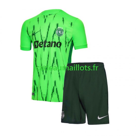 Sporting CP Maillot avec flocage 3ème 2024-2025 ,Tenue Enfant MC