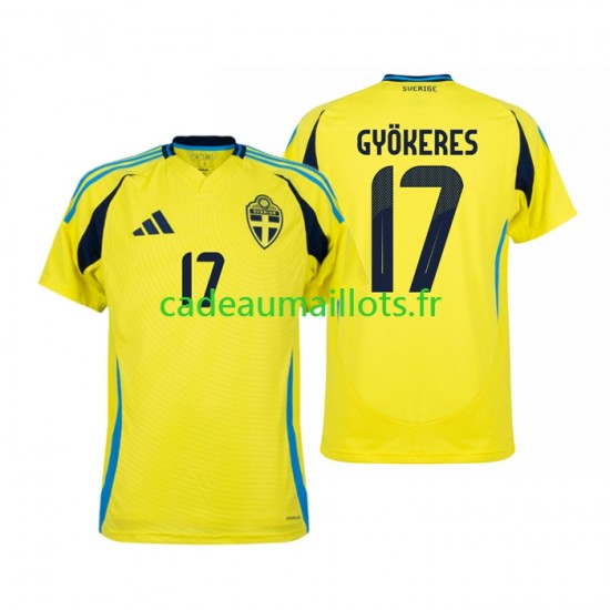 Suède Maillot avec flocage Viktor Gyokeres 17 Domicile 2024 ,Homme MC