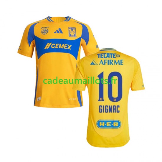 Tigres UANL Maillot avec flocage Gignac 10 Domicile 2024-2025 ,Homme MC