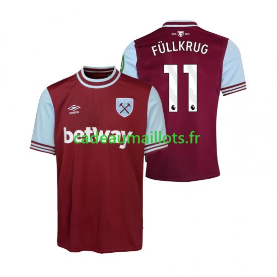 West Ham United Maillot avec flocage FULLKRUG 11 Domicile 2024-2025 ,Homme MC