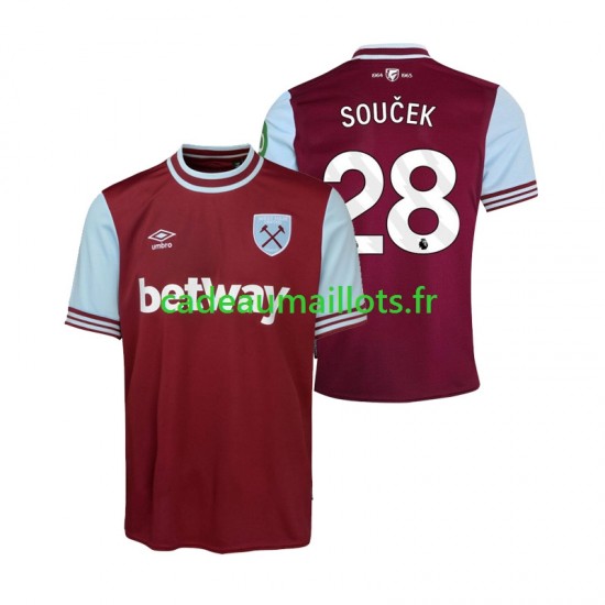 West Ham United Maillot avec flocage SOUCEK 28 Domicile 2024-2025 ,Homme MC