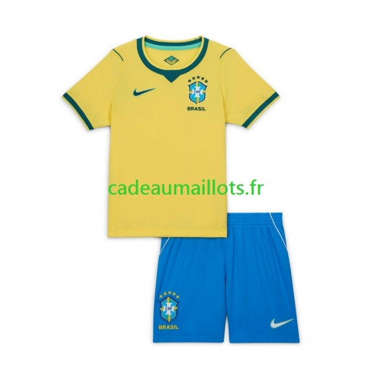 Brésil Maillot avec flocage Domicile Coupe du Monde 2026 ,Tenue Enfant MC