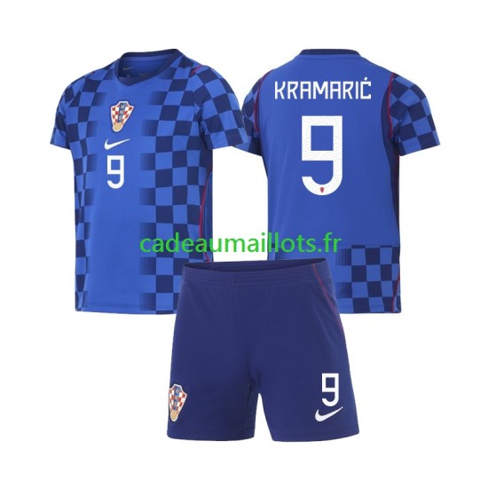 Croatie Maillot avec flocage Andrej Kramaric 9 Extérieur Coupe du Monde 2026 ,Tenue Enfant MC