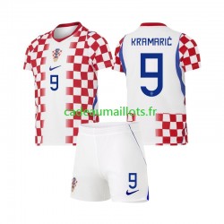 Croatie Maillot avec flocage Andrej Kramaric 9 Domicile Coupe du Monde 2026 ,Tenue Enfant MC