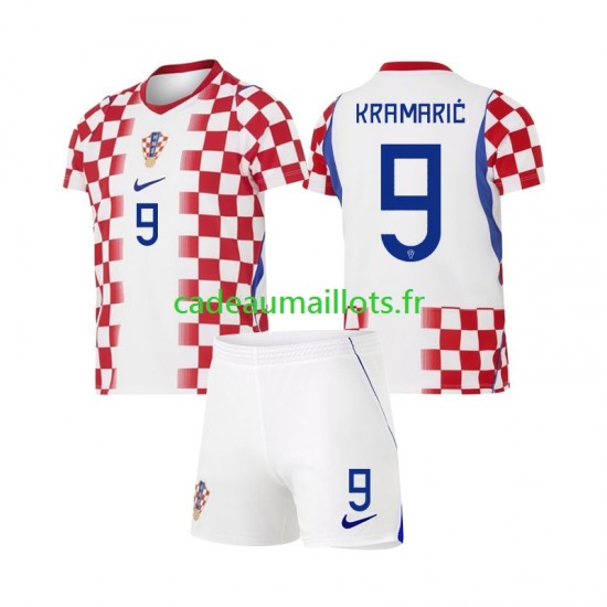 Croatie Maillot avec flocage Andrej Kramaric 9 Domicile Coupe du Monde 2026 ,Tenue Enfant MC