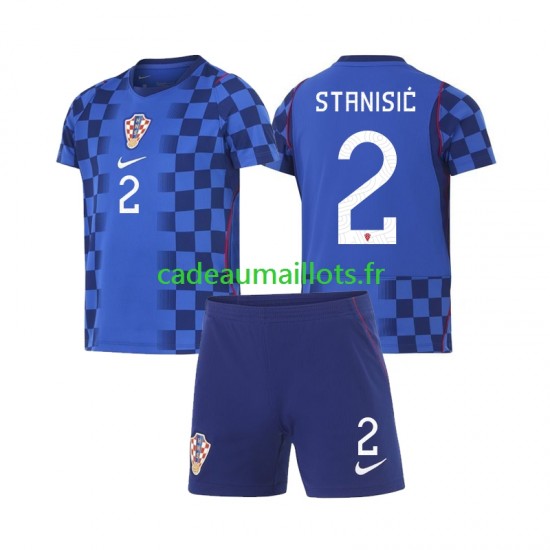 Croatie Maillot avec flocage Josip Stanisic 2 Extérieur Coupe du Monde 2026 ,Tenue Enfant MC