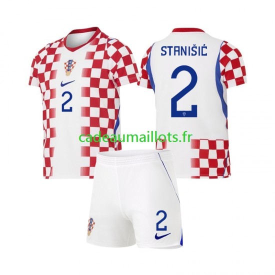 Croatie Maillot avec flocage Josip Stanisic 2 Domicile Coupe du Monde 2026 ,Tenue Enfant MC