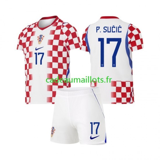 Croatie Maillot avec flocage Petar Sucic 17 Domicile Coupe du Monde 2026 ,Tenue Enfant MC