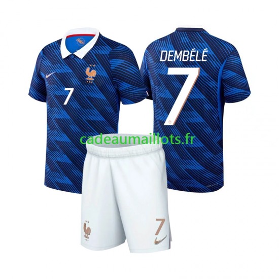 France Maillot avec flocage Ousmane Dembele 7 Domicile Coupe du Monde 2026 ,Tenue Enfant MC