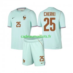 France Maillot avec flocage Rayan Cherki 25 Extérieur Coupe du Monde 2026 ,Tenue Enfant MC