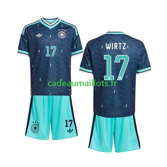 Allemagne Maillot avec flocage Florian Wirtz 17 Extérieur Coupe du Monde 2026 ,Tenue Enfant MC