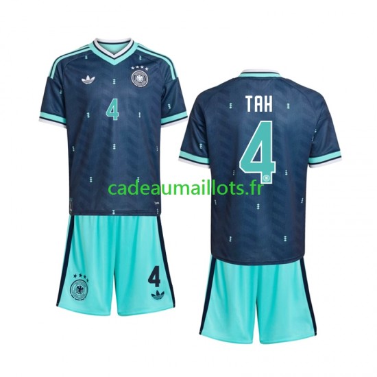 Allemagne Maillot avec flocage Jonathan Tah 4 Extérieur Coupe du Monde 2026 ,Tenue Enfant MC