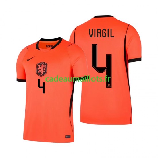 Pays-Bas Maillot avec flocage Virgil van Dijk 4 Domicile Coupe du Monde 2026 ,Homme MC