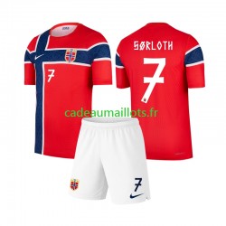 Norvège Maillot avec flocage Alexander Sorloth 7 Domicile Coupe du Monde 2026 ,Tenue Enfant MC
