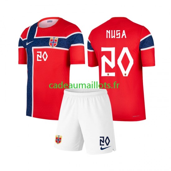 Norvège Maillot avec flocage Antonio Nusa 20 Domicile Coupe du Monde 2026 ,Tenue Enfant MC