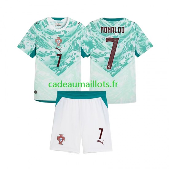 Portugal Maillot avec flocage Cristiano Ronaldo 7 Extérieur 2026 2027 ,Tenue Enfant MC