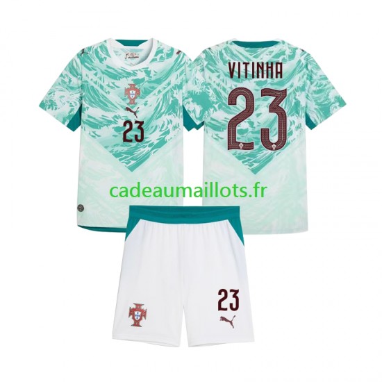 Portugal Maillot avec flocage Vitinha 23 Extérieur 2026 2027 ,Tenue Enfant MC