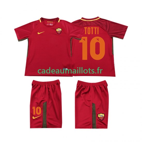 AS Rome Maillot avec flocage Totti 10 - Rétro Domicile 2017 2018 ,Tenue Enfant MC