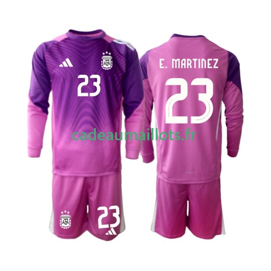 Argentine Maillot avec flocage Emiliano Martinez 23 Gardien Domicile 2025 ,Tenue Enfant ML