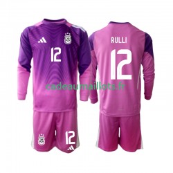 Argentine Maillot avec flocage Geronimo Rulli 12 Gardien Domicile 2025 ,Tenue Enfant ML