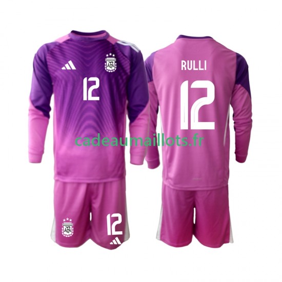 Argentine Maillot avec flocage Geronimo Rulli 12 Gardien Domicile 2025 ,Tenue Enfant ML