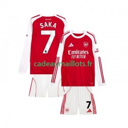 Arsenal Maillot avec flocage Bukayo Saka 7 Domicile 2025-2026 ,Tenue Enfant ML