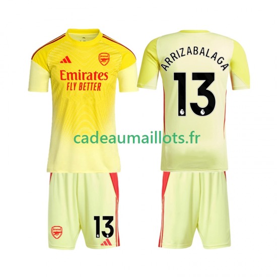 Arsenal Maillot avec flocage Kepa Arrizabalaga 13 Gardien Domicile 2025-2026 ,Tenue Enfant MC