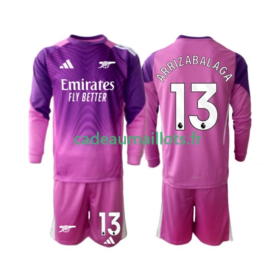 Arsenal Maillot avec flocage Kepa Arrizabalaga 13 Gardien 3ème 2025-2026 ,Tenue Enfant ML