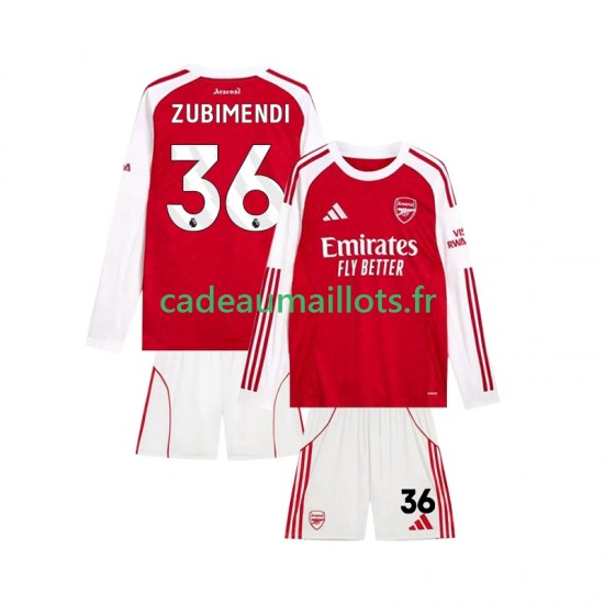 Arsenal Maillot avec flocage Martin Zubimendi 36 Domicile 2025-2026 ,Tenue Enfant MC