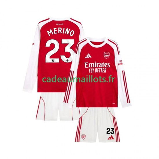Arsenal Maillot avec flocage Merino 23 Domicile 2025-2026 ,Tenue Enfant ML