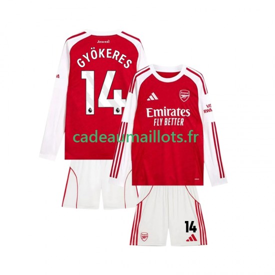 Arsenal Maillot avec flocage Viktor Gyokeres 14 Domicile 2025-2026 ,Tenue Enfant ML