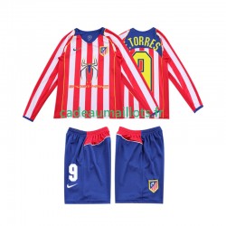 Atlético Madrid Maillot avec flocage F TORRES 9 Rétro Domicile 1999 1998 ,Tenue Enfant ML