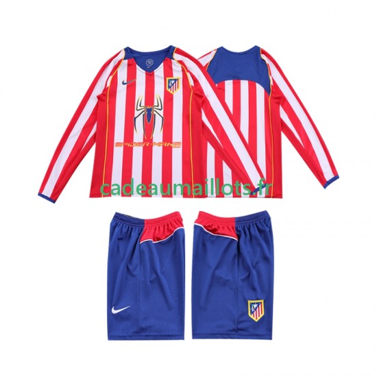Atlético Madrid Maillot avec flocage Rétro Domicile 1999 1998 ,Tenue Enfant ML