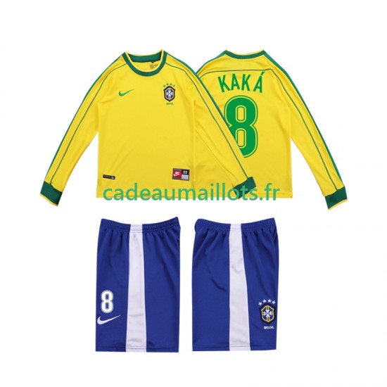 Brésil Maillot avec flocage KAKA 8 Rétro Domicile 1988 ,Tenue Enfant ML