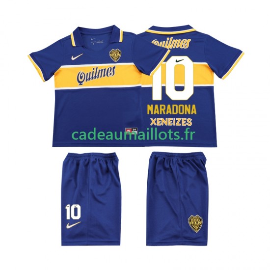 CA Boca Juniors Maillot avec flocage MARADONA 10 Rétro Domicile 1996 2004 ,Tenue Enfant MC