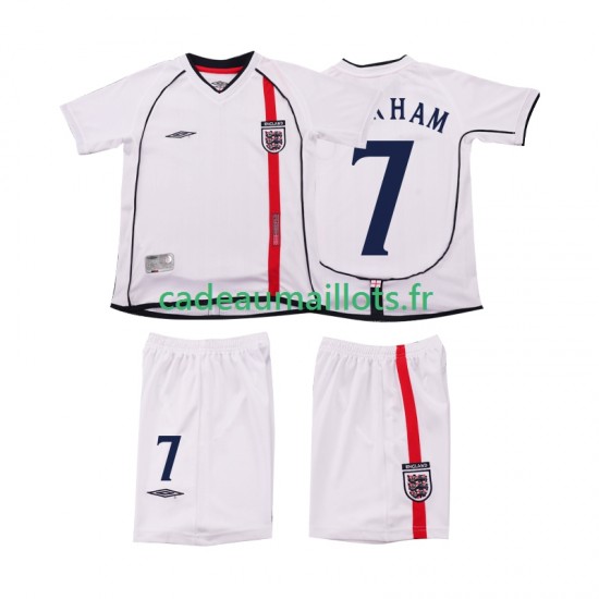 Angleterre Maillot avec flocage BECKHAM 7 Rétro Domicile 2010 ,Tenue Enfant MC