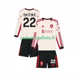 Liverpool Maillot avec flocage Hugo Ekitike 22 Extérieur 2025-2026 ,Tenue Enfant ML