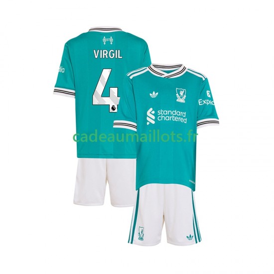 Liverpool Maillot avec flocage Virgil van Dijk 4 3ème 2025-2026 ,Tenue Enfant MC